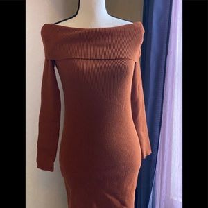 Burnt Orange Sweater Dress